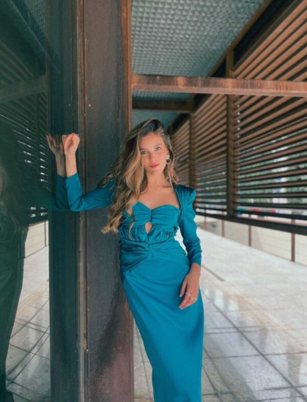 Vestido midi drapeado