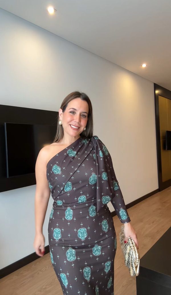 Vestido asimétrico marrón