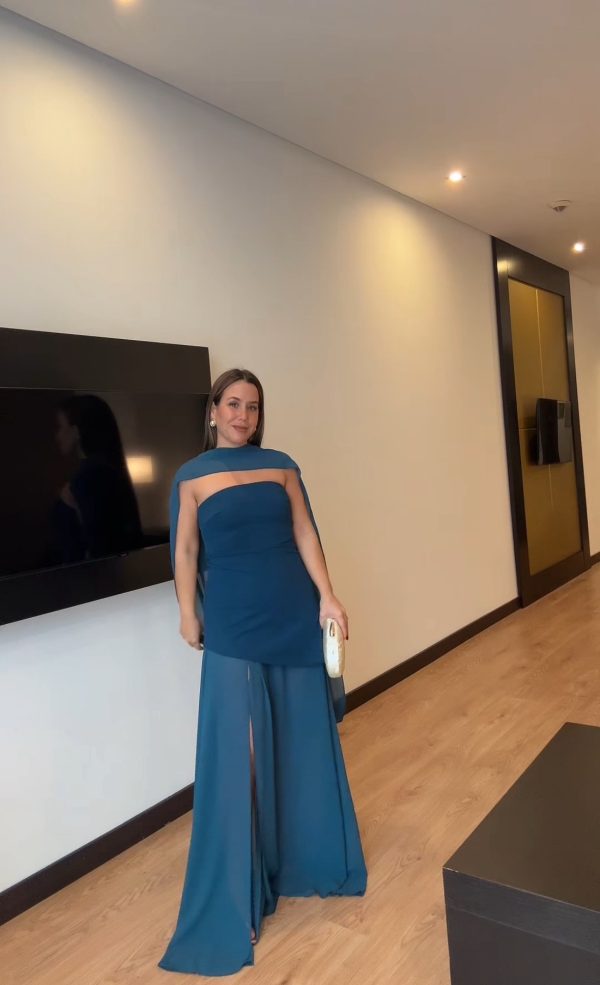 Vestido combinado gasa