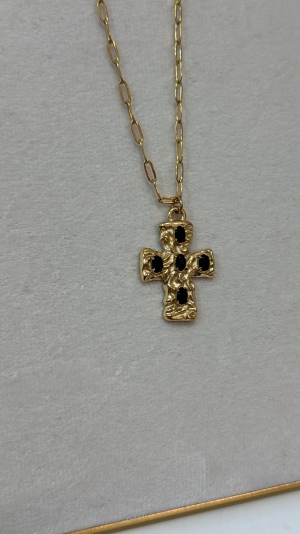 Collar cruz acero