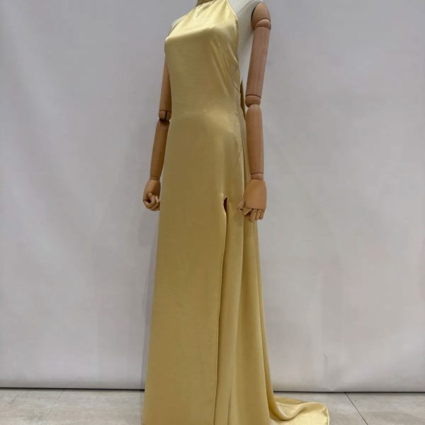 Vestido halter mantequilla