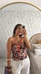 Top estampado tierra