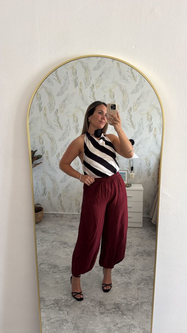 Top rayas halter