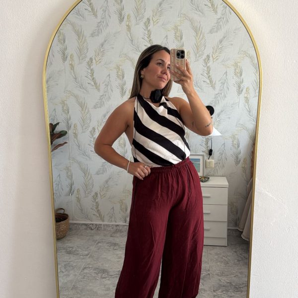 Top rayas halter