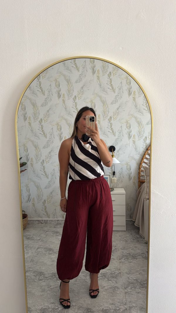 Pantalón bombacho Burdeos