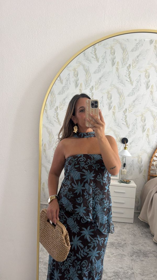 Vestido estampado fluido