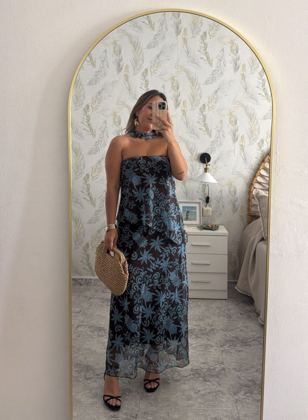 Vestido estampado fluido
