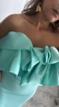 Vestido volumen aguamarina