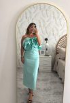 Vestido volumen aguamarina