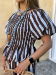 Conjunto rayas celeste