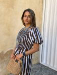 Conjunto rayas celeste
