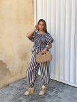 Conjunto rayas celeste