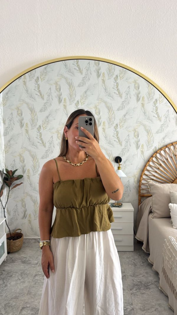 Top mezcla lino