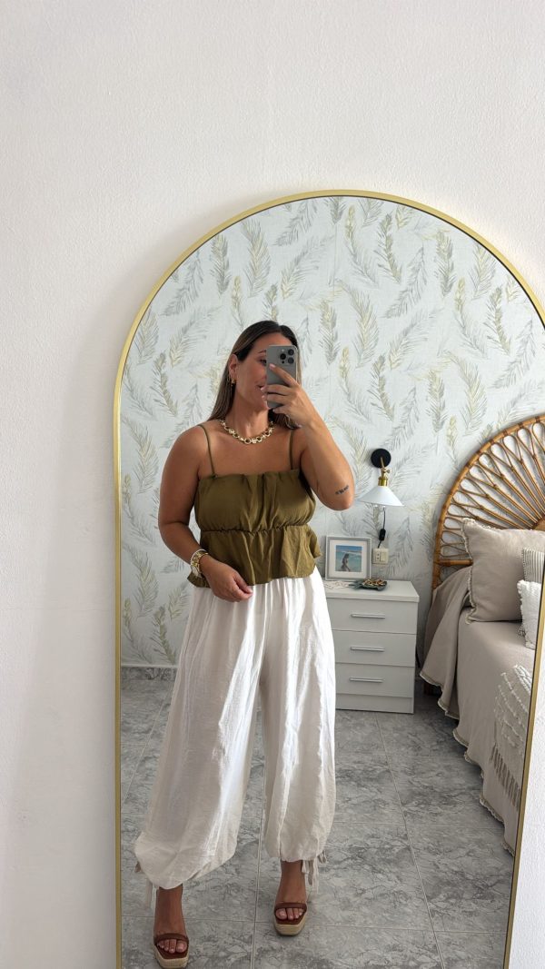 Top mezcla lino