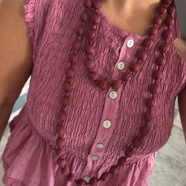 Collar bolas rosa