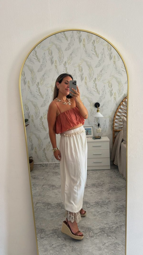 Pantalón bombacho puntilla