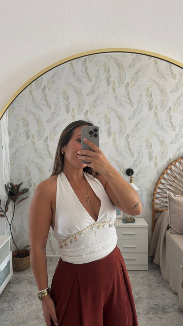 Top halter abalorios