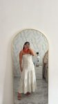 Vestido lino beige