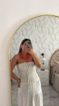 Vestido lino beige