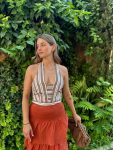 Top halter rayas
