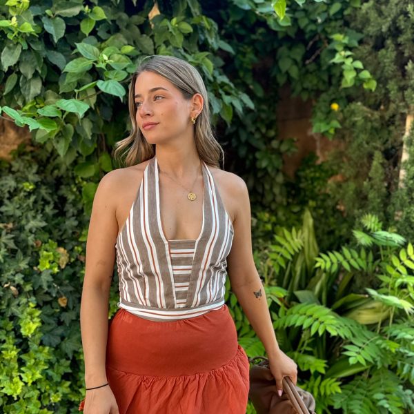 Top halter rayas
