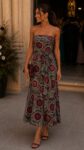 Vestido palabra de honor estampado