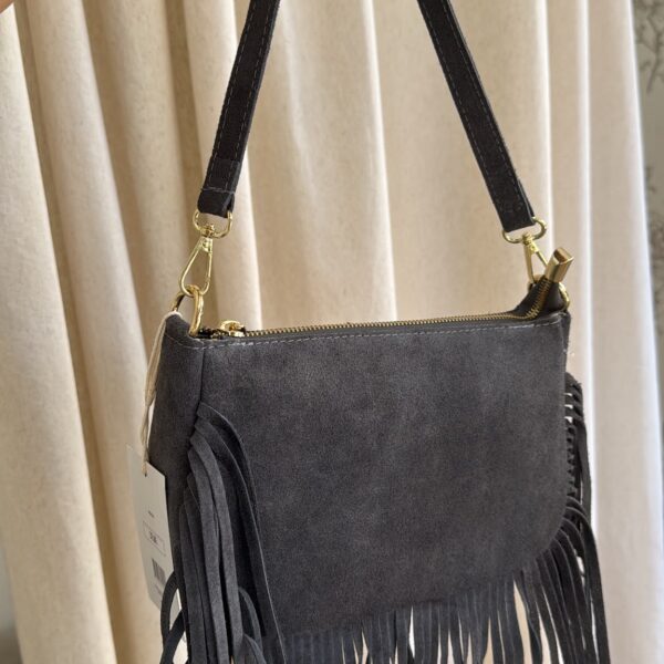Bolso flecos gris