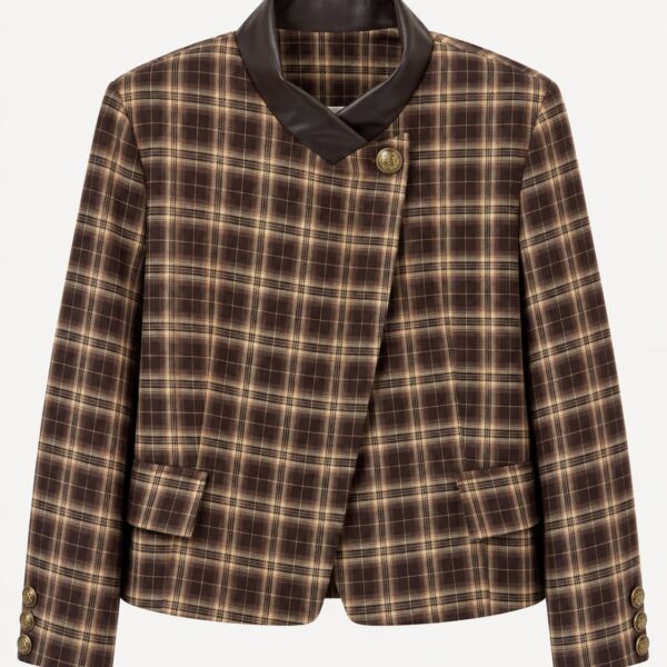 Chaqueta crop cuadros