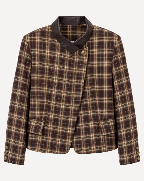 Chaqueta crop cuadros