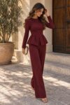 Conjunto peplum vino