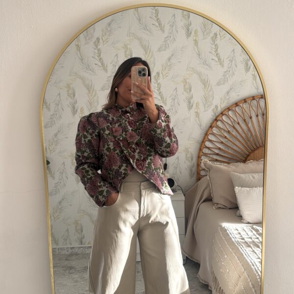 Pantalón polipiel beige