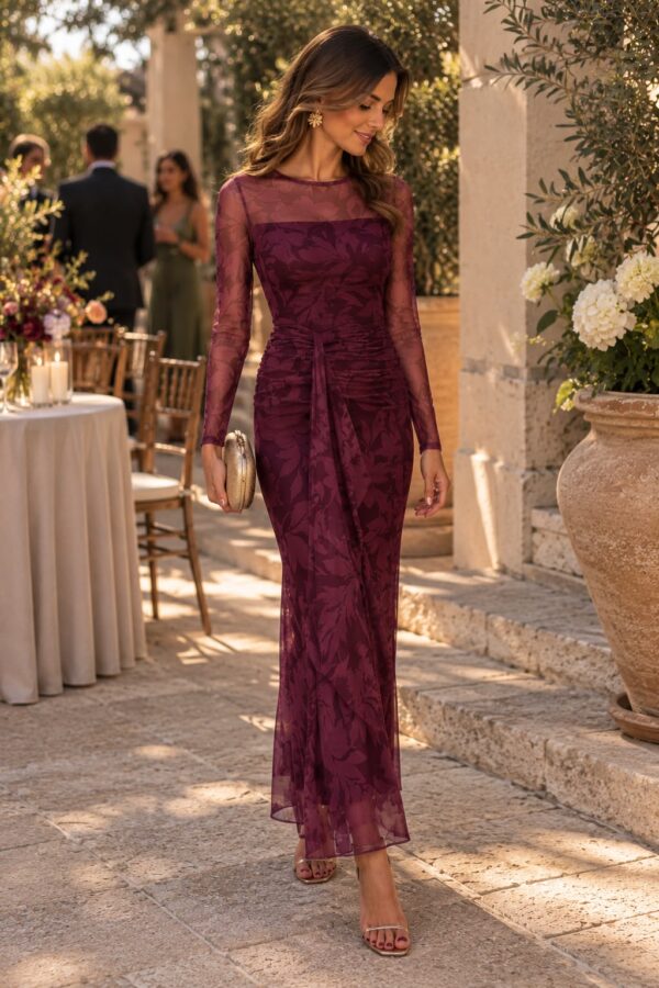 Vestido tul detalle delantero